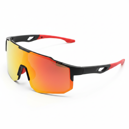 Lunettes rouge-orange fond blanc